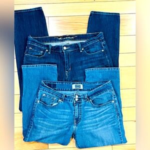Women's Blue Jeans BUNDLE OF 2 PAIRS—SIZE 12, NICE CONDITION, 1 capri & 1  long